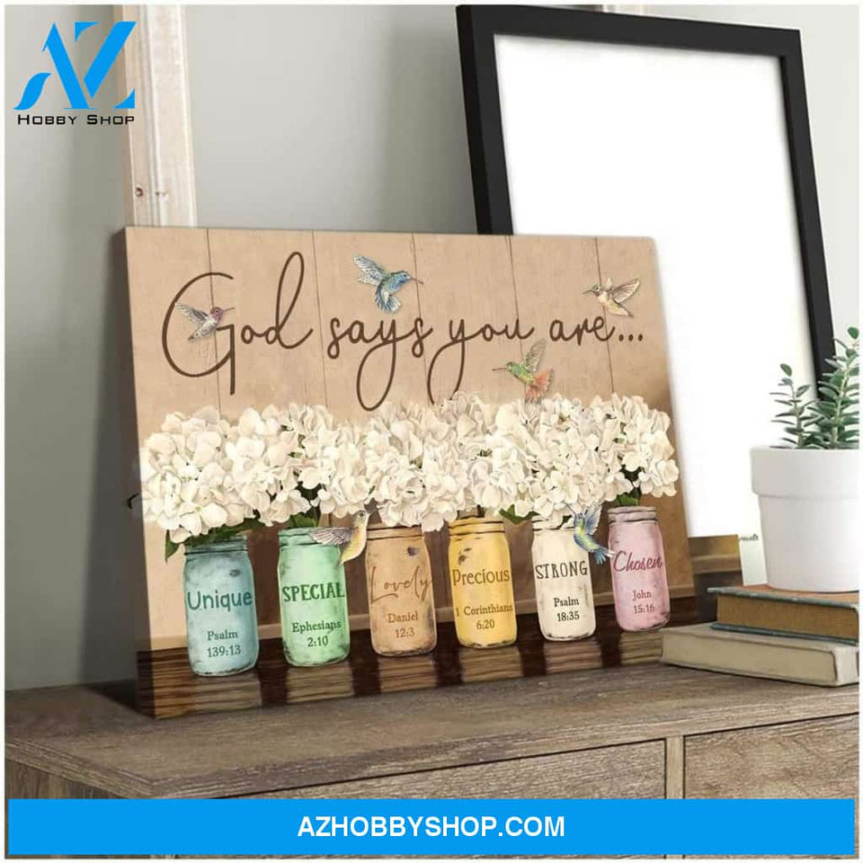 God Says Hummingbird Wall Art Canvas