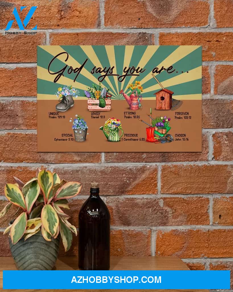 God Says Vintage Gardening Gift Dad Canvas Prints