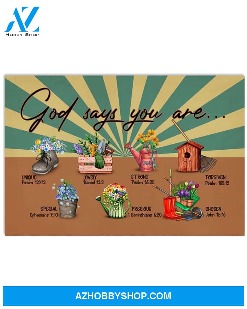 God Says Vintage Gardening Gift Dad Canvas Prints