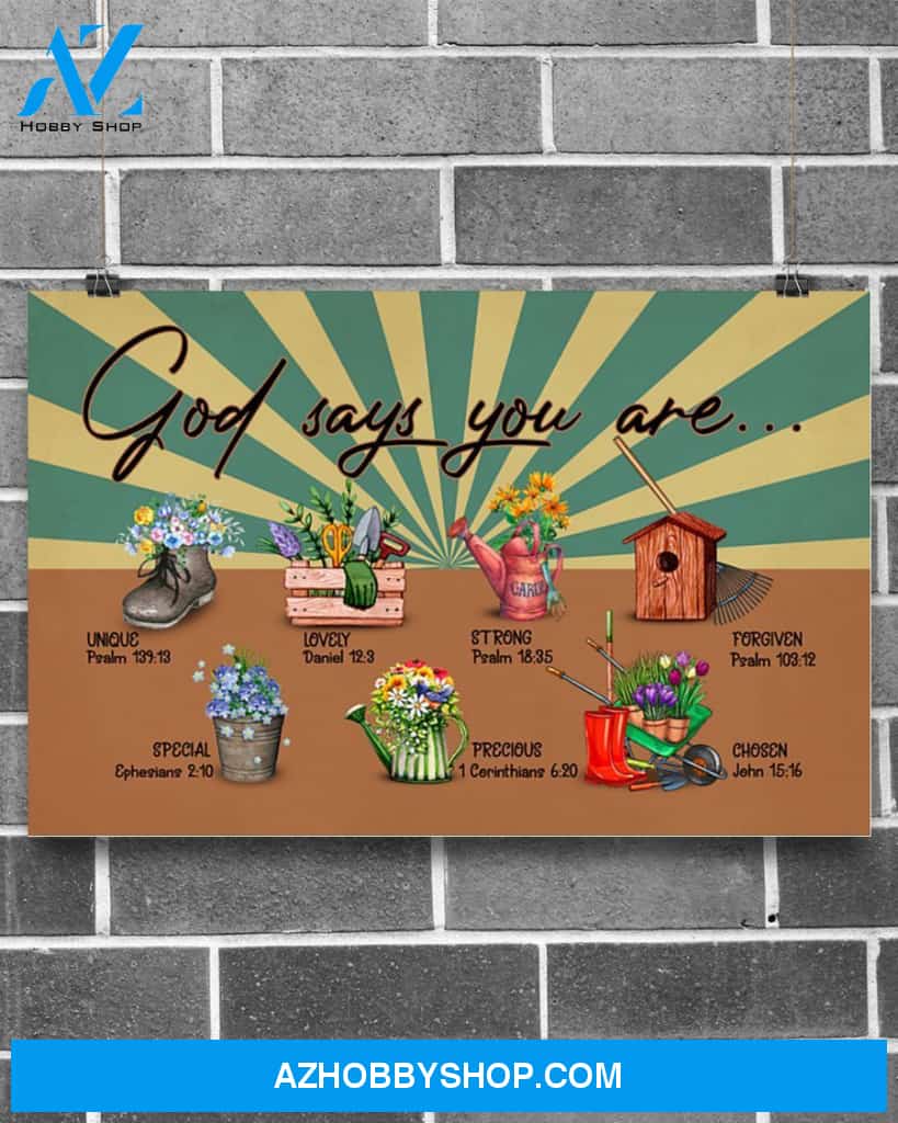 God Says Vintage Gardening Gift Dad Canvas Prints