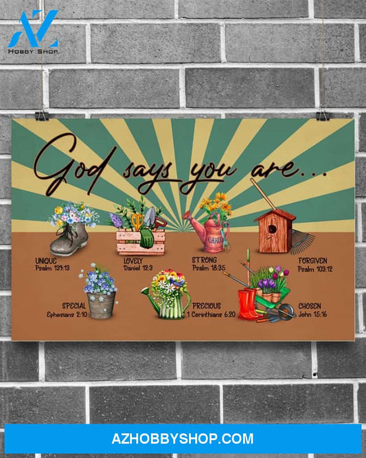 God Says Vintage Gardening Gift Dad Canvas Prints