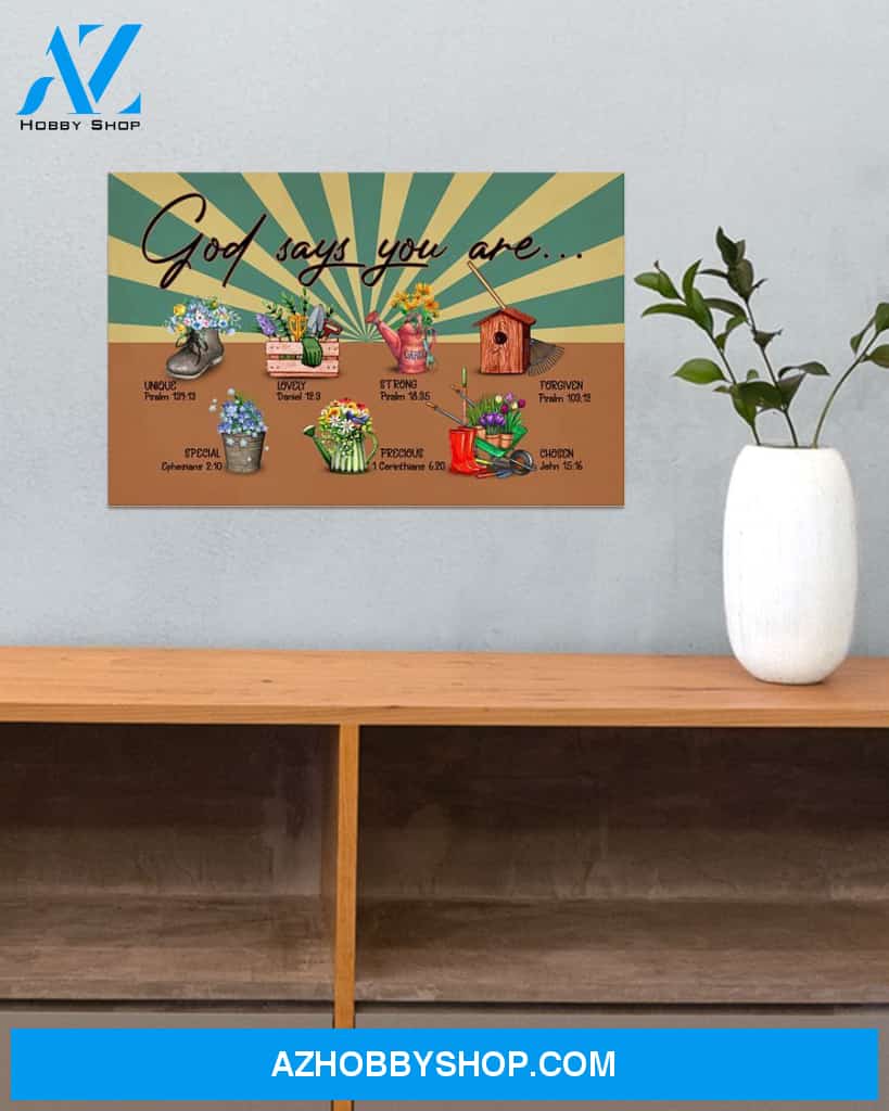 God Says Vintage Gardening Gift Dad Canvas Prints