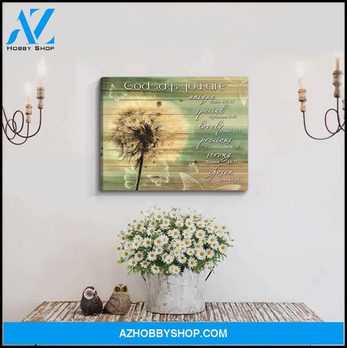 God Says You Are Butterfly and Dandelion Canvas Wall Art Decor