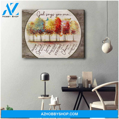 God Says You Are Butterfly Canvas Wall Art