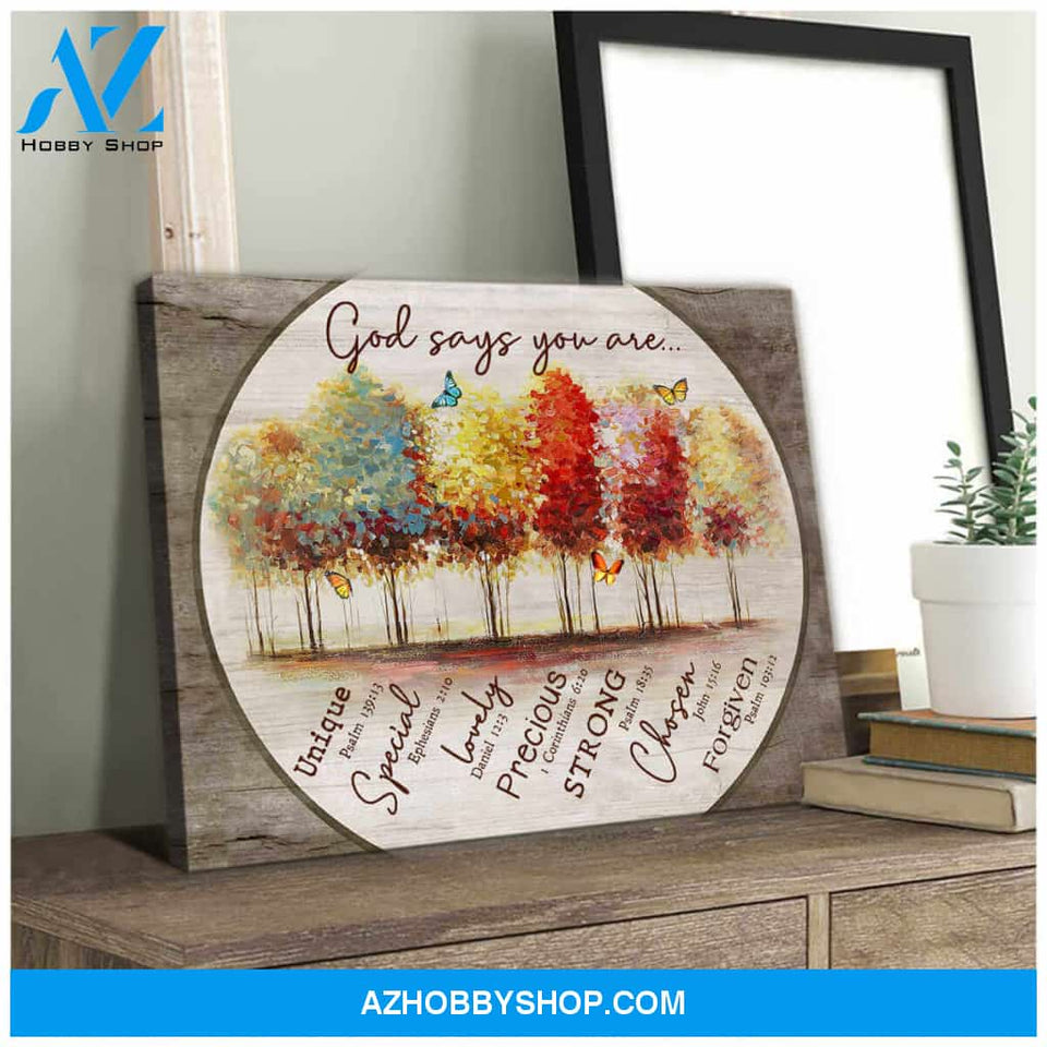 God Says You Are Butterfly Canvas Wall Art