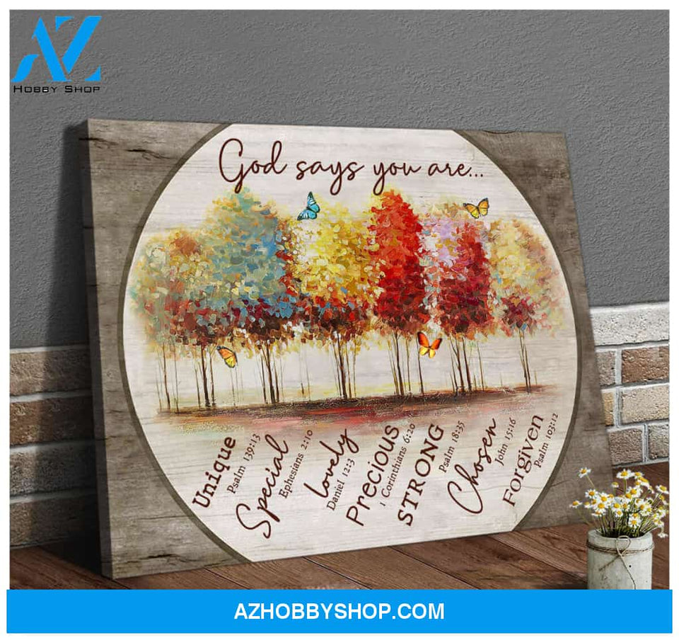 God Says You Are Butterfly Canvas Wall Art