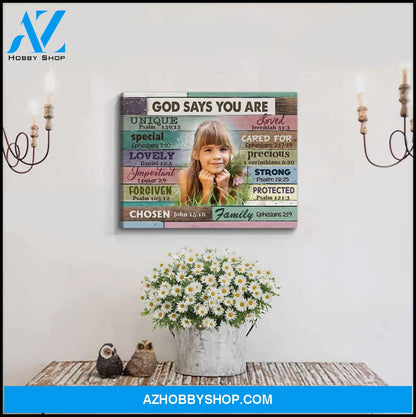Personalized Canvas, God Says You Are Canvas Wall Art