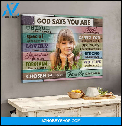 Personalized Canvas, God Says You Are Canvas Wall Art