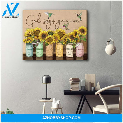 God Says You Are Canvas Wall Art
