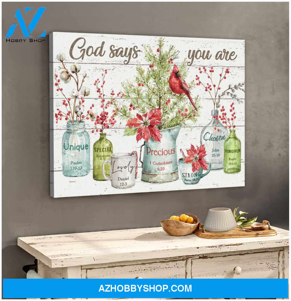 God Says You Are Cardinal Canvas Wall Art Decor