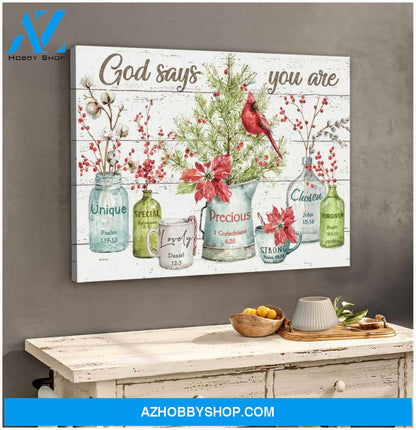 God Says You Are Cardinal Canvas Wall Art Decor