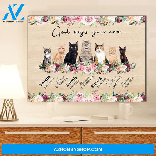 God says you are cat Canvas Wall Art, Canvas Home Decor