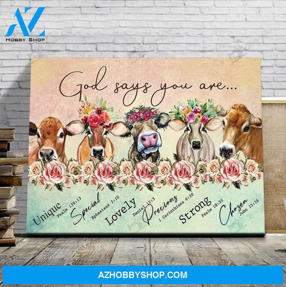 God Says You Are Cow Canvas - Wall Decor Visual Art