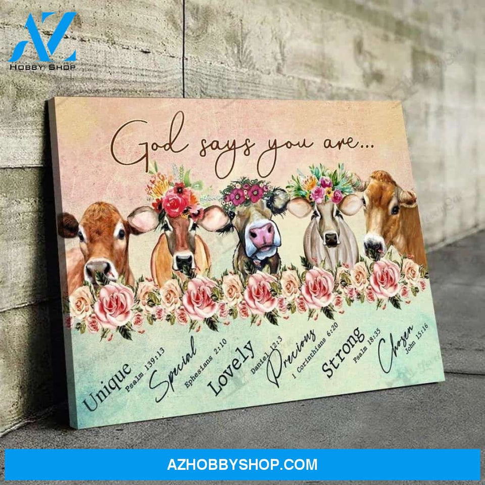 God Says You Are Cow Canvas - Wall Decor Visual Art