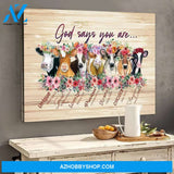 God says you are Cow Canvas Wall Art, Canvas Home Decor