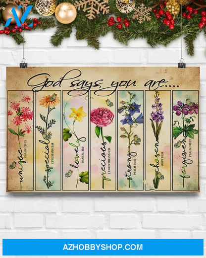God Says You Are Flowers Gardening Gift Dad Canvas Prints