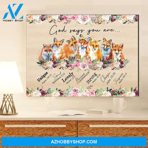 God says you are fox Canvas Wall Art, Canvas Home Decor