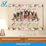 God says you are German Shepherd Canvas Wall Art, Canvas Home Decor