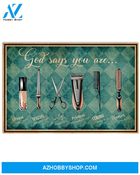 God Says You Are Hairdresser Poster Wall Decor