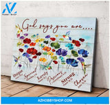 God Says You Are Hummingbird Wall Art Canvas