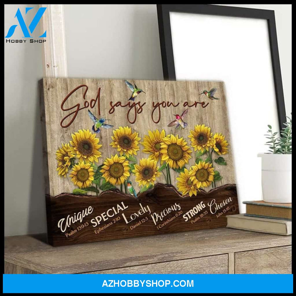 God Says You Are Hummingbird Wall Art Canvas