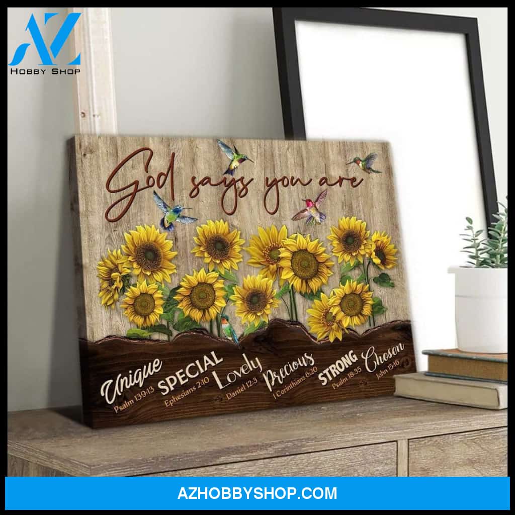 God Says You Are Hummingbird Wall Art Canvas