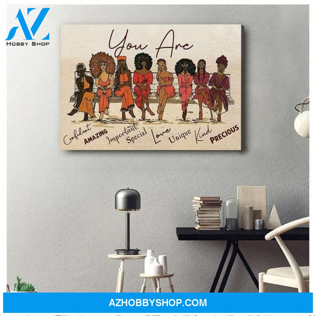 God Says You Are Poster Canvas, You Are Black Girl Amazing Poster, Black Women Poster, African American Poster, Black Girls Wall Art Decor