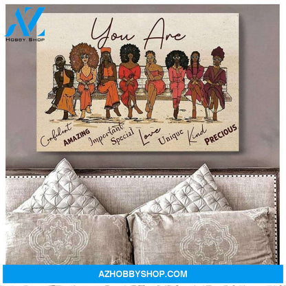 God Says You Are Poster Canvas, You Are Black Girl Amazing Poster, Black Women Poster, African American Poster, Black Girls Wall Art Decor