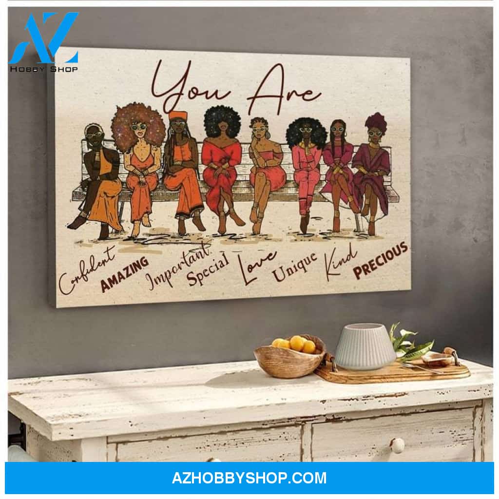 God Says You Are Poster Canvas, You Are Black Girl Amazing Poster, Black Women Poster, African American Poster, Black Girls Wall Art Decor