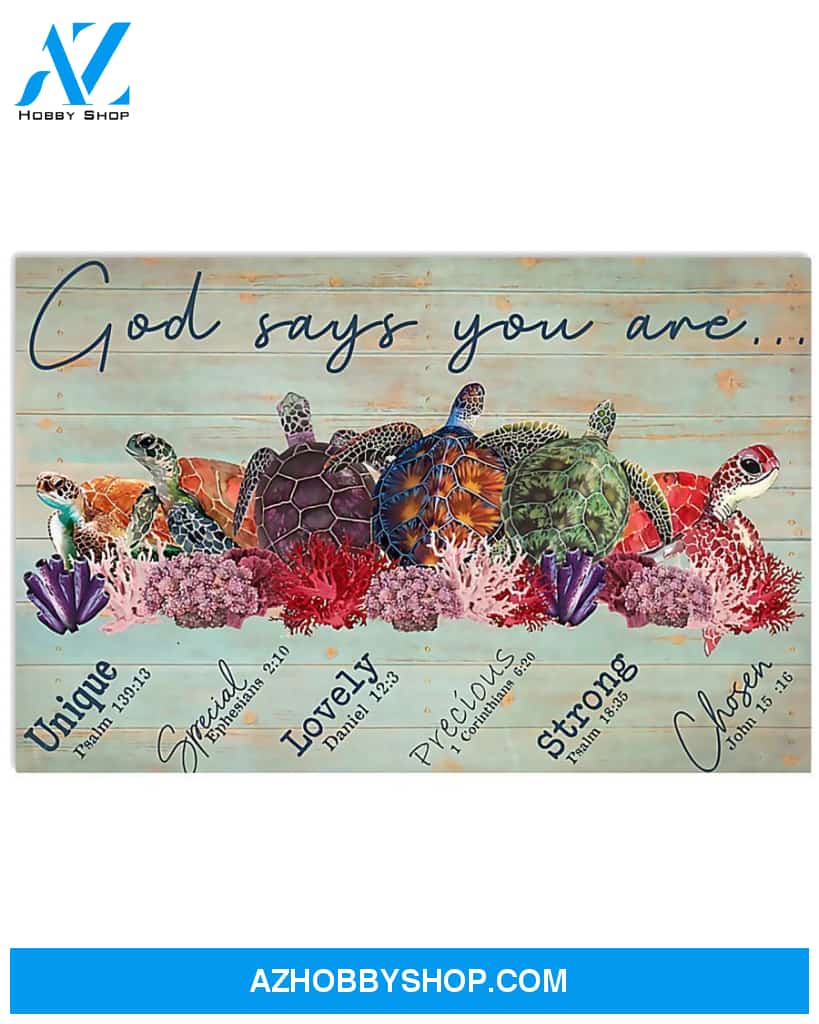 God Says You Are Turtle Canvas Decor, Wall Decor Visual Art