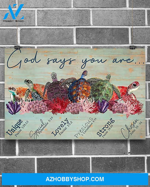 God Says You Are Turtle Canvas Decor, Wall Decor Visual Art