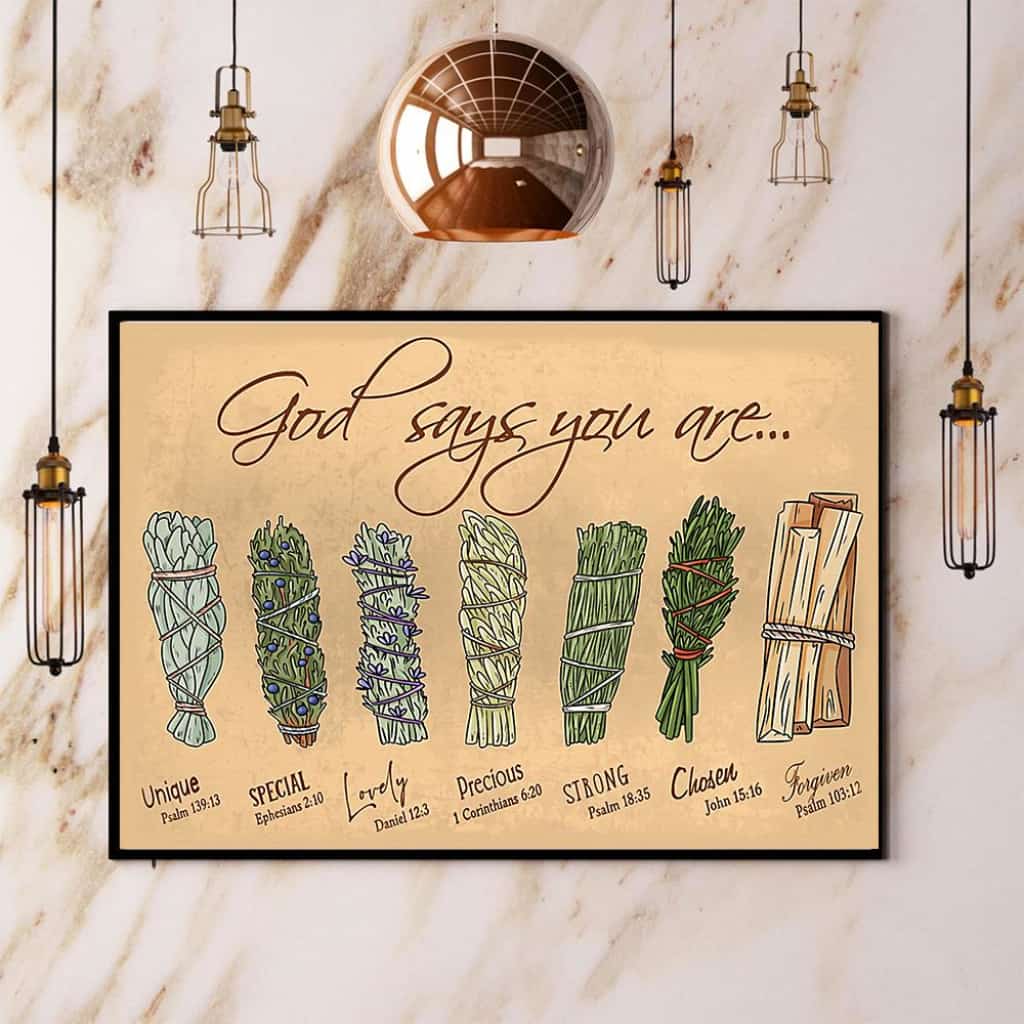 God Says You Are Unique Special Lovely Strong Paper Poster No Frame Matte Canvas Wall Decor