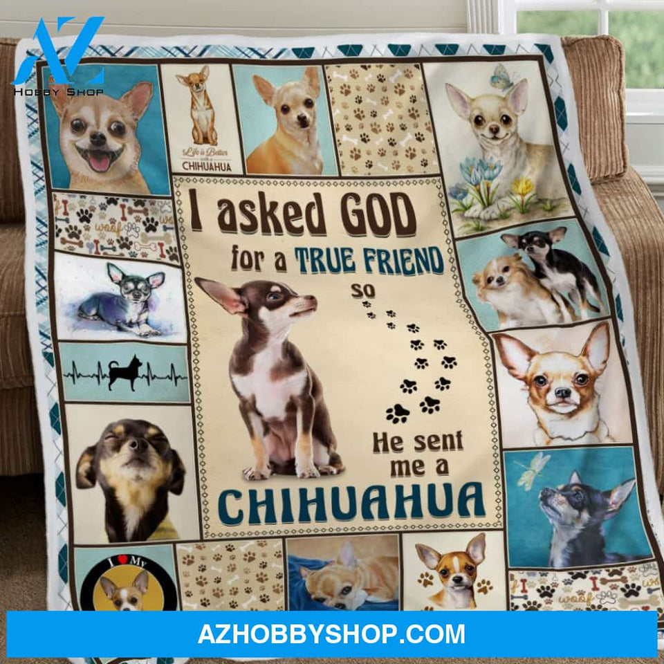 God Sent Me A Chihuahua Sofa Throw Fleece Blanket Gift For Chihuahua Dogs Lovers Gift For Friend Family Home Decor Bedding Couch Sofa Soft And Comfy Cozy