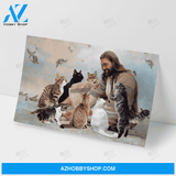 GOD SURROUNDED BY CATS ANGELS CANVAS