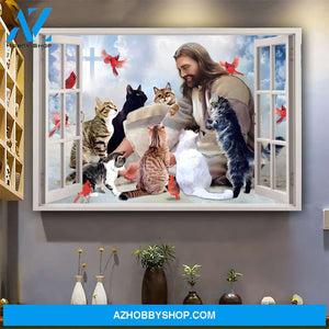 God Surrounded By Cats Canvas (No Frame) - CC1121QA