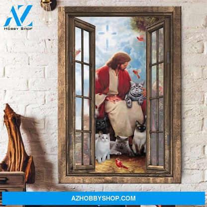 God Surrounded By Cats Portrait Canvas ( No Frame) - CC1121TA