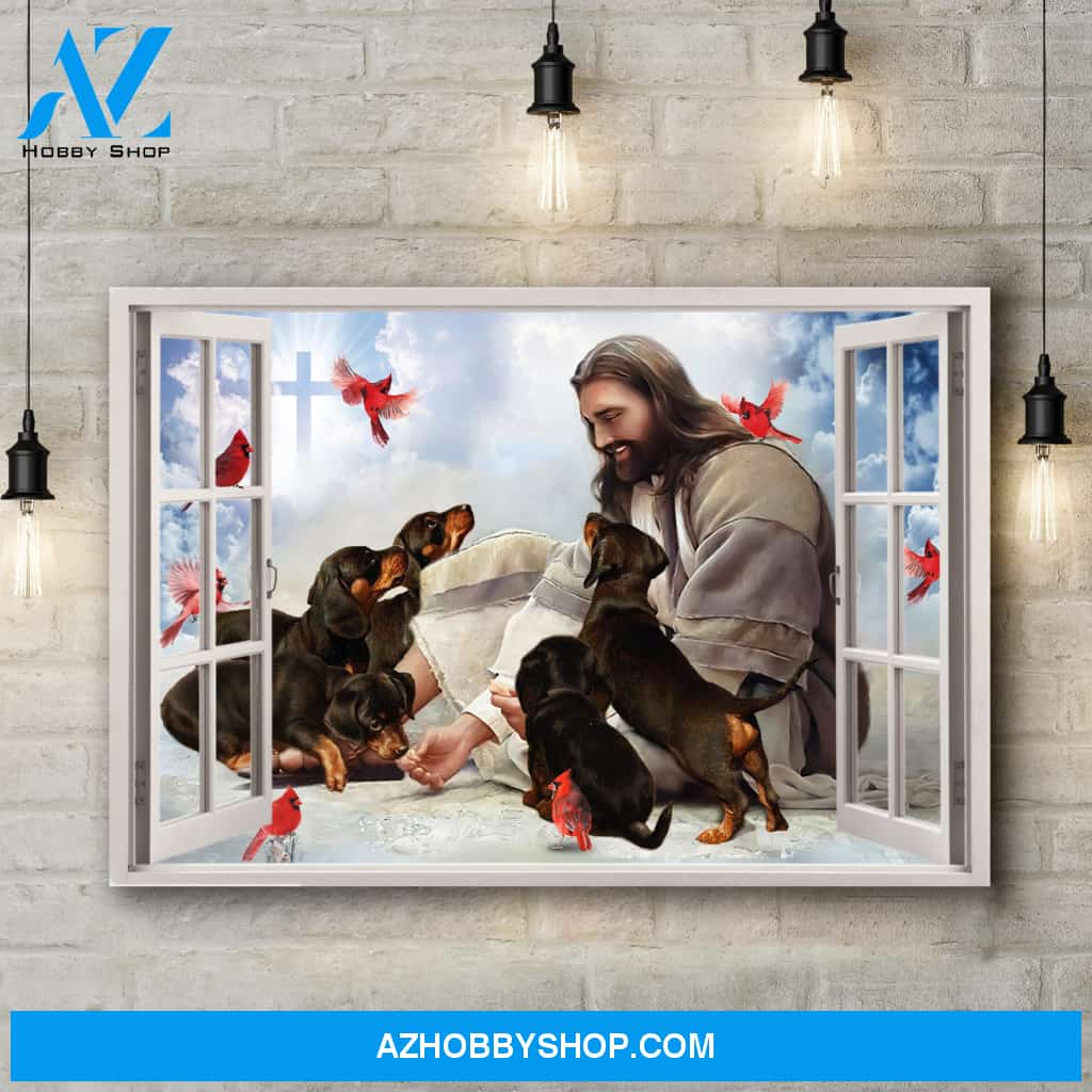God Surrounded By Dachshund Canvas (No Frame) - CC1121QA