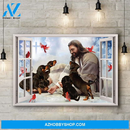 God Surrounded By Dachshund Canvas (No Frame) - CC1121QA