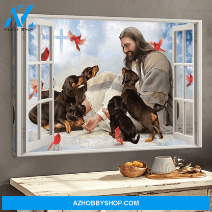 God Surrounded By Dachshund Canvas (No Frame) - CC1121QA