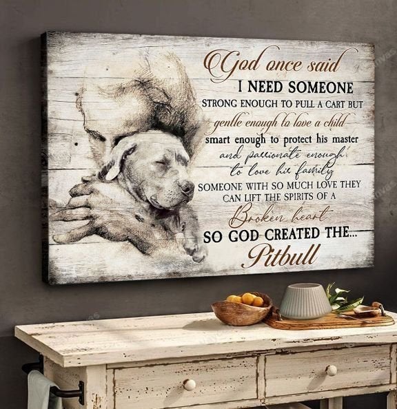 God Created The Pitbull - Matte Canvas