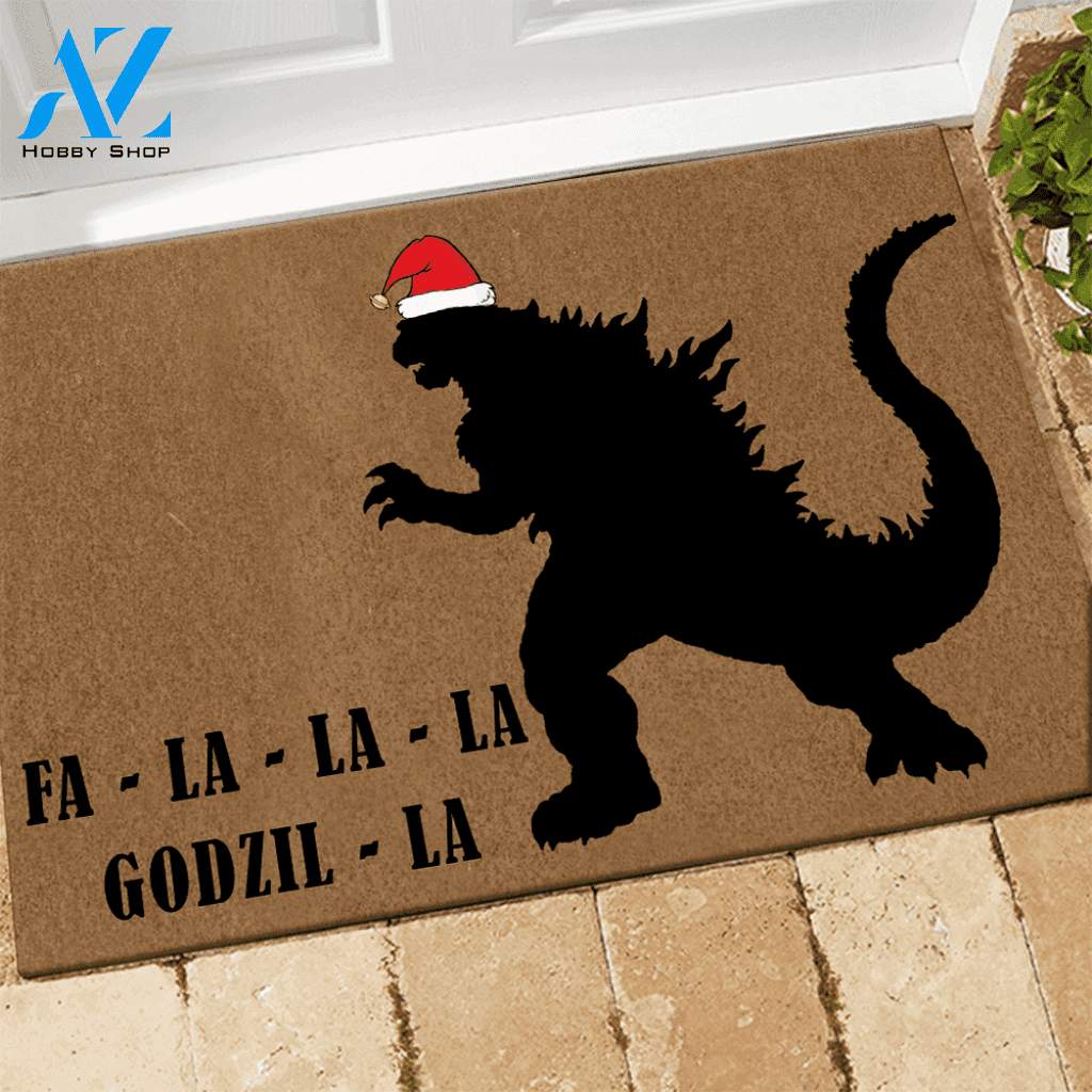 Godzilla Doormat Fa La La La Godzilla | Welcome Mat | House Warming Gift