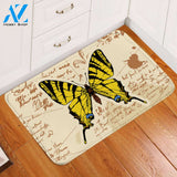 Gold Butterfly Letter Door Mat