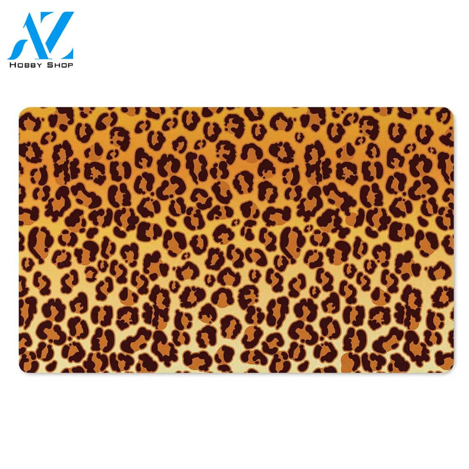 Gold Leopard Door Mat