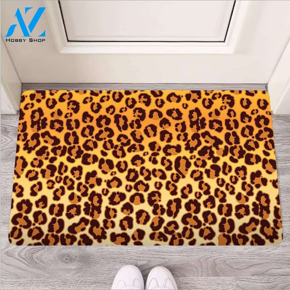 Gold Leopard Door Mat