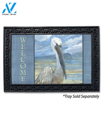 Gold Salty Pelican Doormat - 18" x 30"