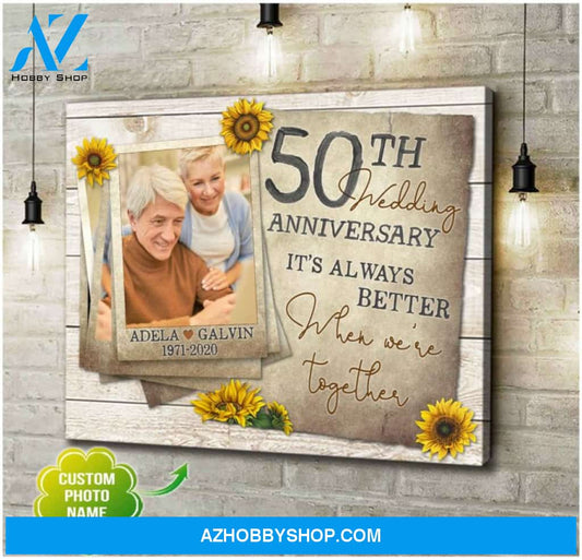 Golden Anniversary Gifts Personalized Photo Gifts For Him For Her Canvas Print