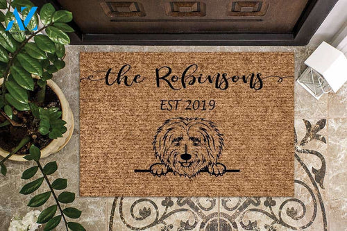 Golden Doodle Dog Funny Dog Custom Name & Year Doormat | Welcome Mat | House Warming Gift