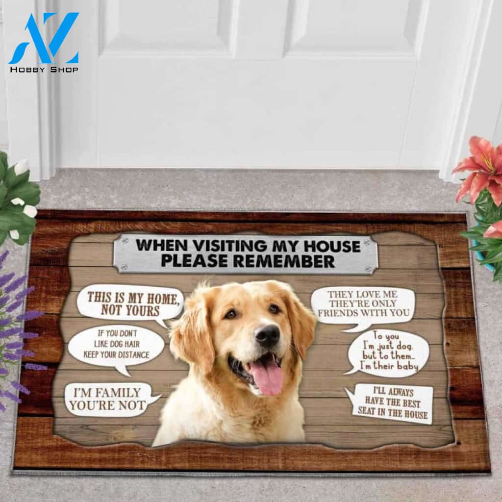 Golden Retriever 2 Visiting My House Doormat