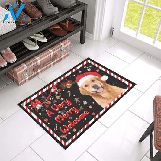 Golden Retriever A Very Merry Welcome Doormat