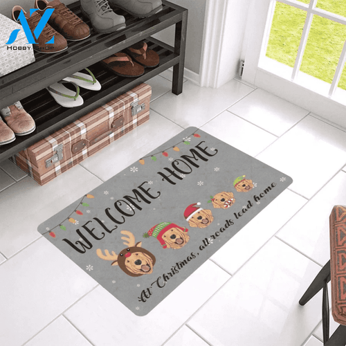 Golden Retriever Aroads Lead Home Doormat